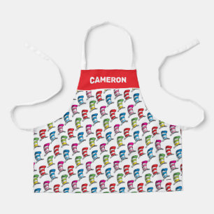 Cat In The Hat Colorful Hat Pattern Apron