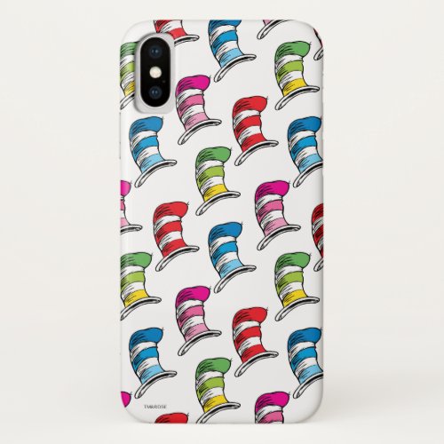Cat In The Hat Colorful Hat Pattern iPhone X Case