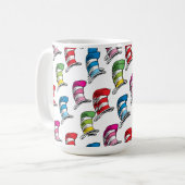 Cat In The Hat Colorful Hat Pattern Coffee Mug (Front Left)