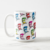 Cat In The Hat Colorful Hat Pattern Coffee Mug (Left)