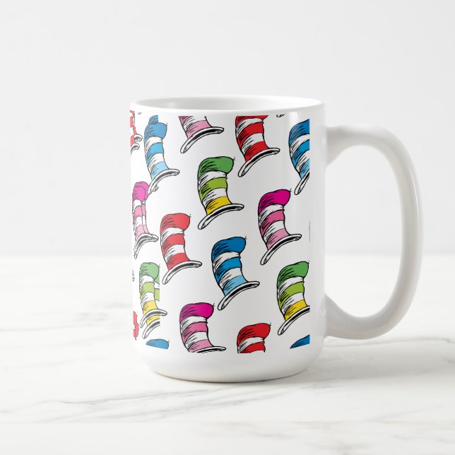 Cat In The Hat Colorful Hat Pattern Coffee Mug (Right)