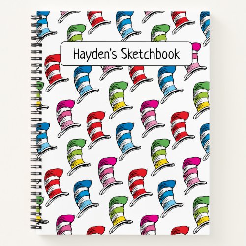 Cat in the Hat Colorful Hat Pattern Drawing Notebook