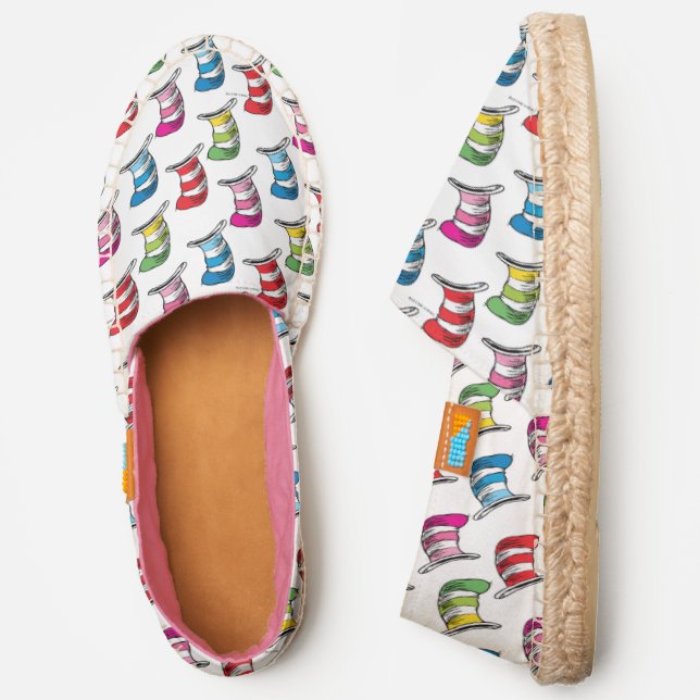 Cat In The Hat Colorful Hat Pattern Espadrilles (Side)
