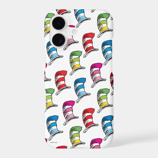 Cat In The Hat Colorful Hat Pattern Iphone Case (Back)