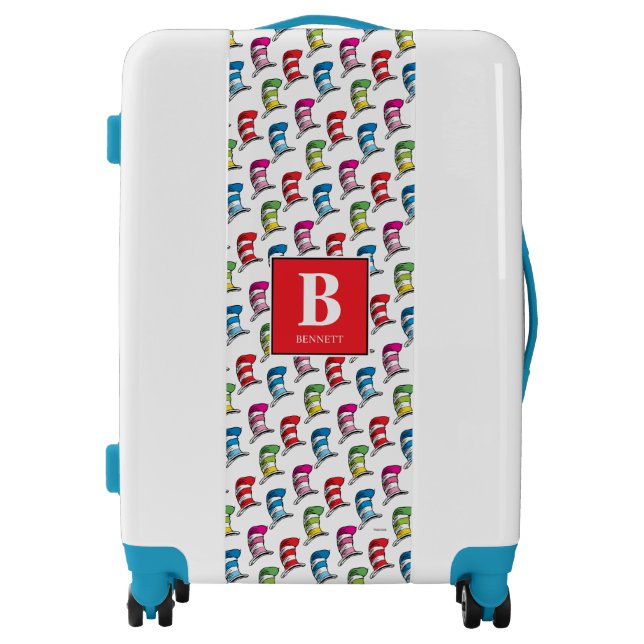 Cat In The Hat Colorful Hat Pattern Luggage (Front)