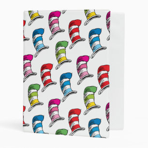 Cat In The Hat Colorful Hat Pattern Mini Binder