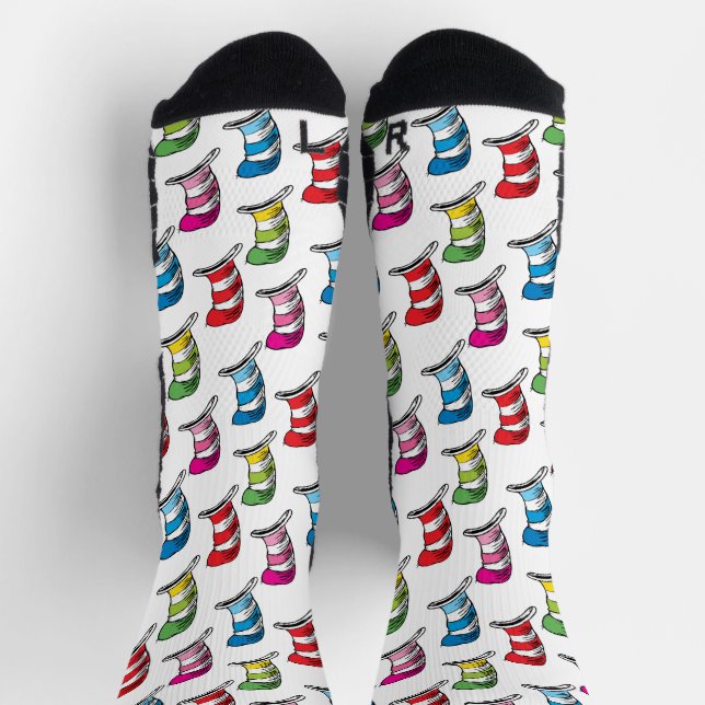 Cat In The Hat Colorful Hat Pattern Socks (Top)