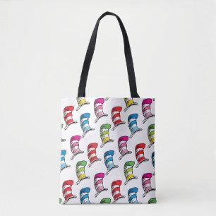 Cat In The Hat Colorful Hat Pattern Tote Bag