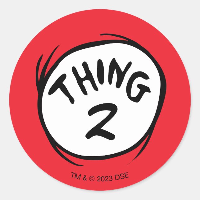 Cat in the Hat |Custom Thing Two Classic Round Sticker (Front)