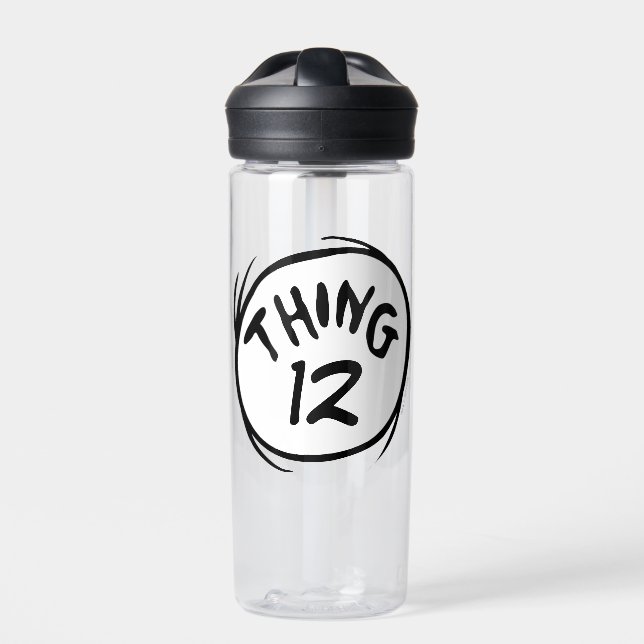 Cat in the Hat |Custom Thing Two Water Bottle (Front)