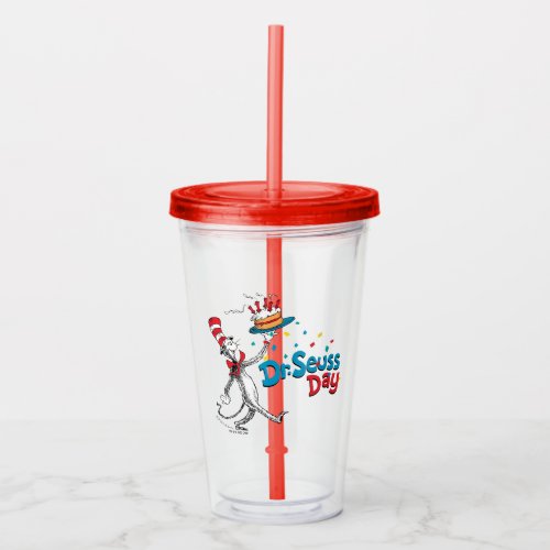 Cat in the Hat  Dr Seuss Day Acrylic Tumbler