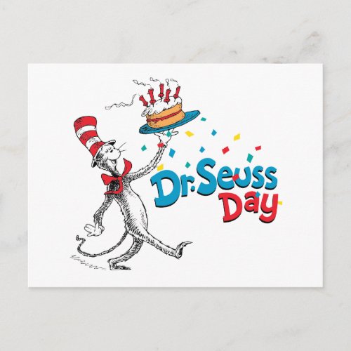 Cat in the Hat  Dr Seuss Day Postcard