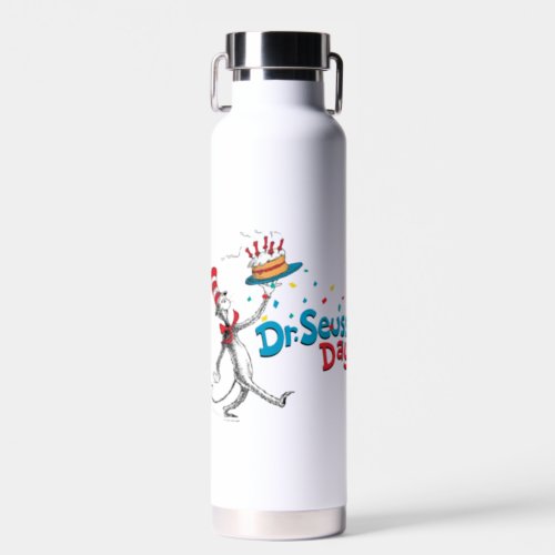 Cat in the Hat  Dr Seuss Day Water Bottle