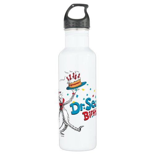 Cat in the Hat  Dr Seusss Birthday Stainless Steel Water Bottle