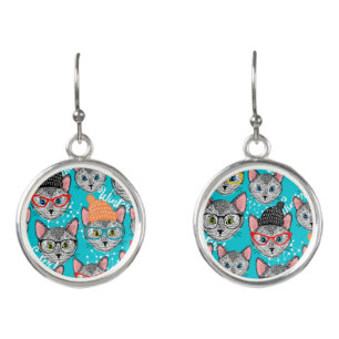 Cat in the hat earrings
