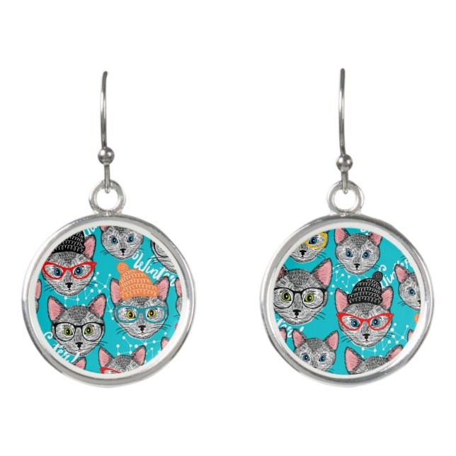 Cat in the hat earrings (Front)