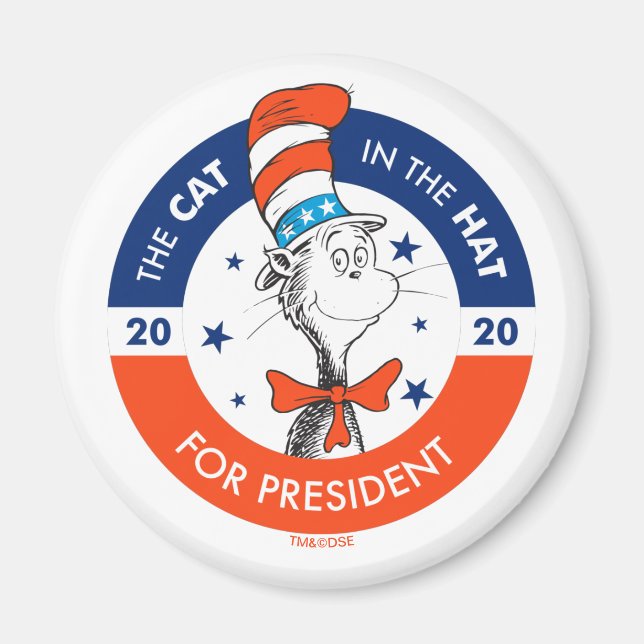 Cat in the Hat for President Magnet (Front)
