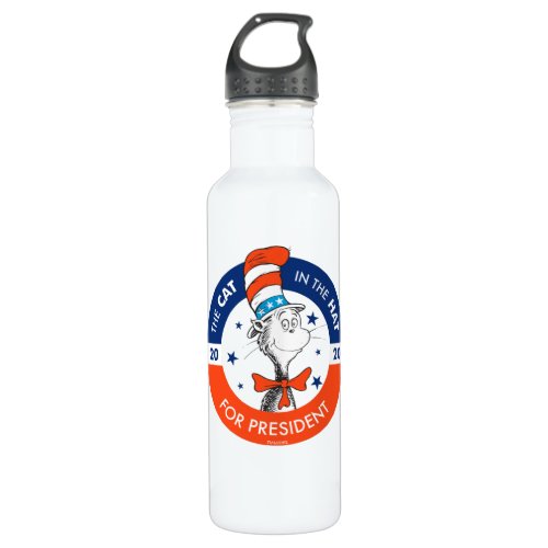 Cat in the Hat for President Stainless Steel Water Bottle