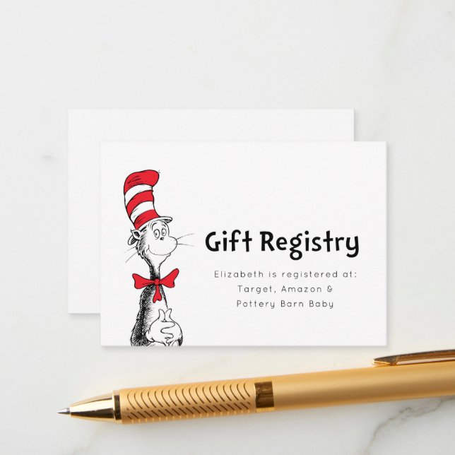 Cat in the Hat | Gift Registry Insert Card (Front/Back In Situ)