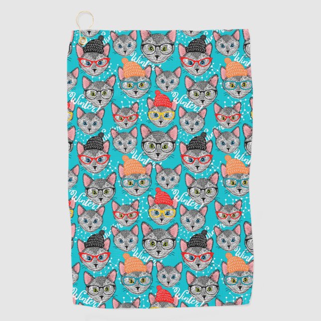 Cat in the hat golf towel (Front)