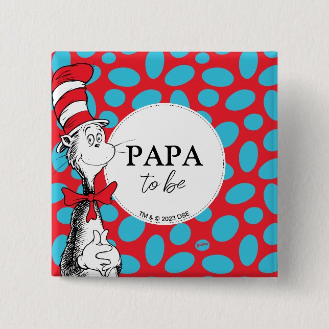Cat in the Hat | Grandpa To Be Button (Front)