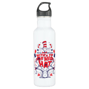 Cat in the Hat He Was Gone With A Tip of His Hat Stainless Steel Water Bottle