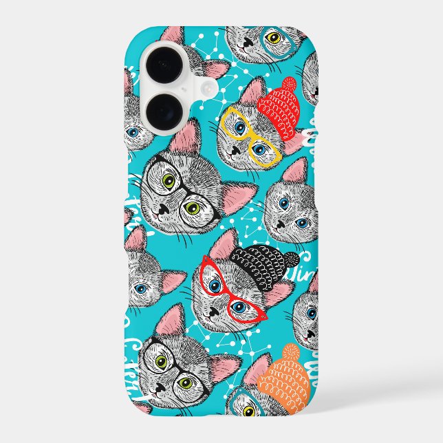 Cat in the hat iphone case (Back)