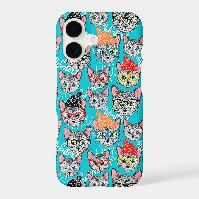 Cat in the hat iphone case (Back)