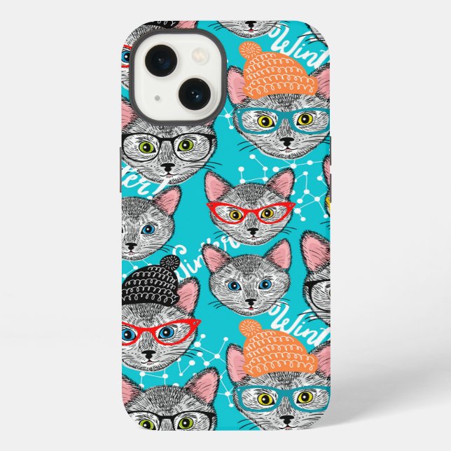 Cat in the hat iphone case (Back)