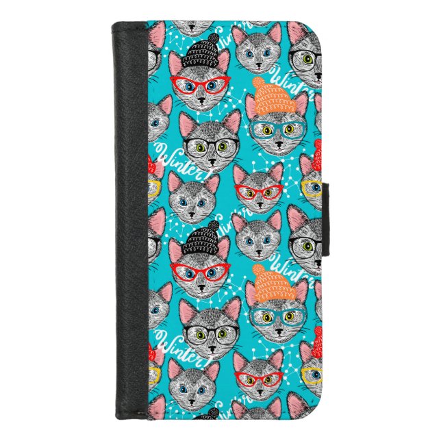 Cat in the hat iPhone wallet case (Front)