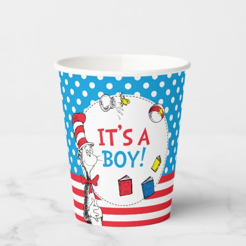 Cat in the Hat  Its a Boy Baby Shower Paper Cups