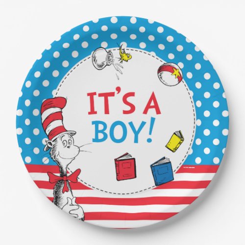 Cat in the Hat  Its a Boy Baby Shower Paper Plates