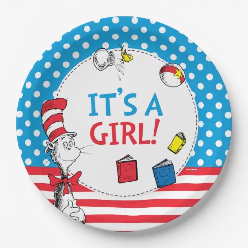 Cat in the Hat  Its a Girl Baby Shower Paper Plates