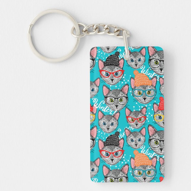 Cat in the hat keychain (Front)