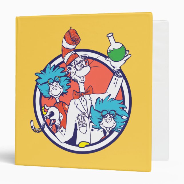 Cat in the Hat & Lab Tech One Lab Tech Two 3 Ring Binder (Front/Inside)