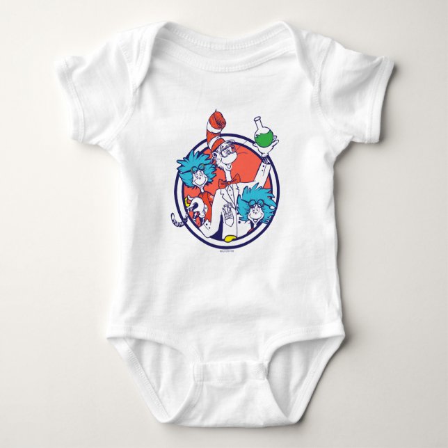 Cat in the Hat & Lab Tech One Lab Tech Two Baby Bodysuit (Front)