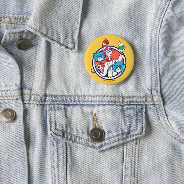 Cat in the Hat & Lab Tech One Lab Tech Two Button (In Situ)