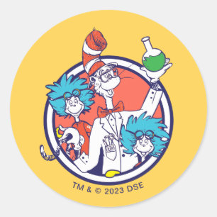 Cat in the Hat & Lab Tech One Lab Tech Two Classic Round Sticker
