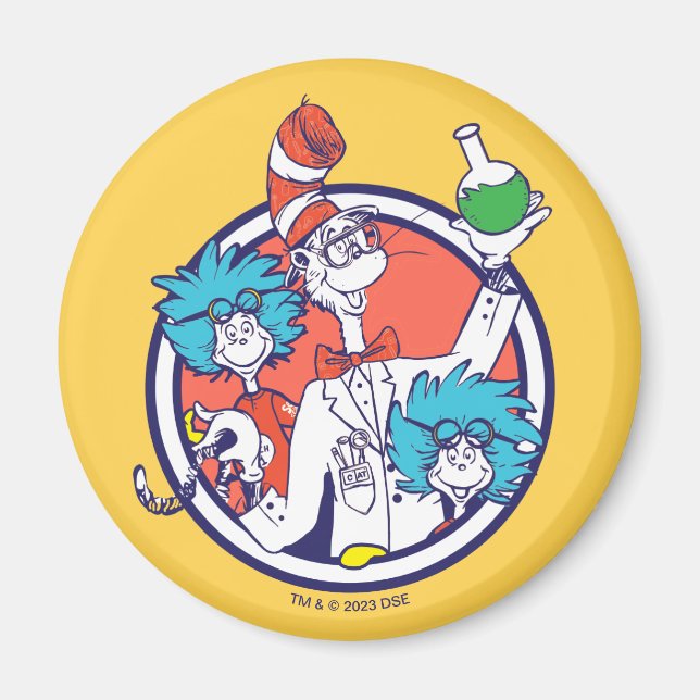 Cat in the Hat & Lab Tech One Lab Tech Two Magnet (Front)