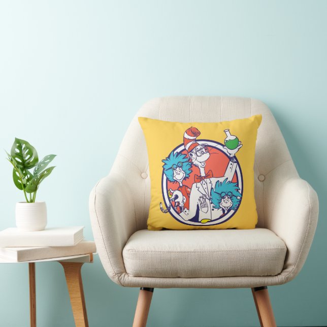 Cat in the Hat & Lab Tech One Lab Tech Two Throw Pillow (Chair)