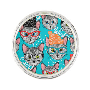 Cat in the hat lapel pin