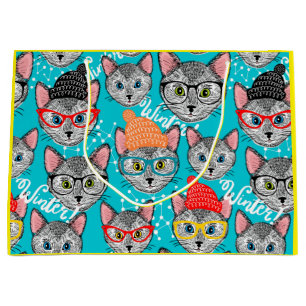 Cat in the hat large gift bag