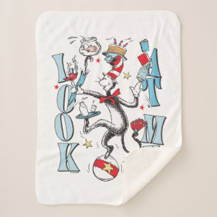 Cat In the Hat   Look At Me Sherpa Blanket