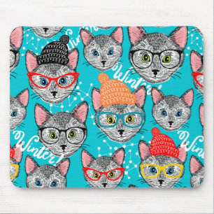 Cat in the hat mouse pad