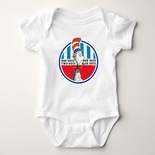 Cat in the Hat | One Vote, Two Vote Baby Bodysuit (Front)