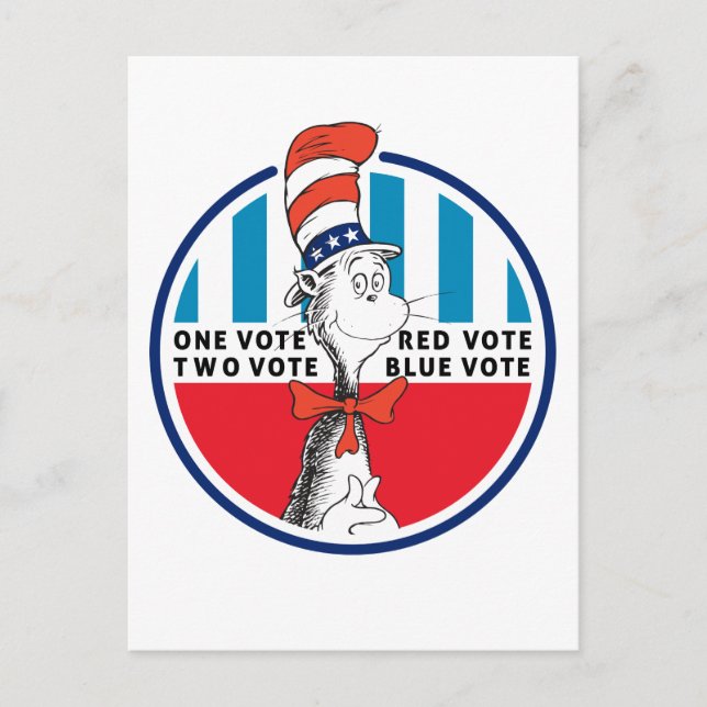 Cat in the Hat | One Vote, Two Vote Postcard (Front)