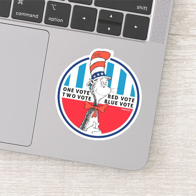 Cat in the Hat | One Vote, Two Vote Sticker (Detail)