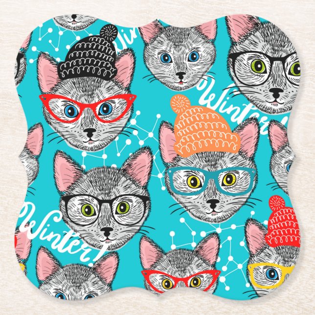 Cat in the hat paper coaster (Front)