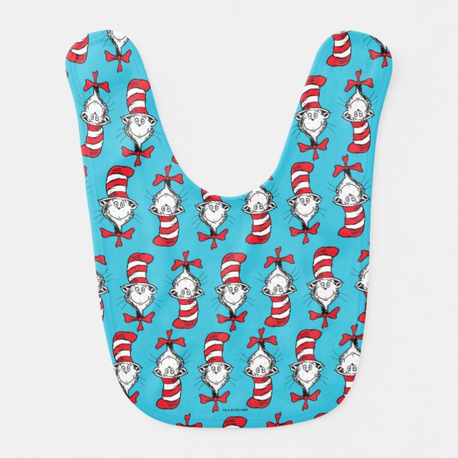 Cat In The Hat Pattern Baby Bib (Front)