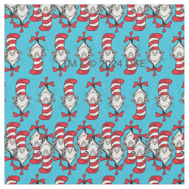 Cat In The Hat Pattern Fabric (Close Up)